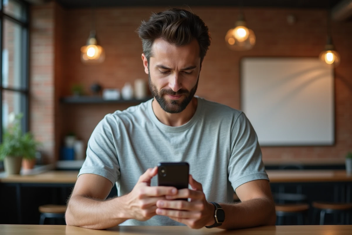 Homme rédigeant un message direct sur X Twitter pour tenter de contacter Elon Musk